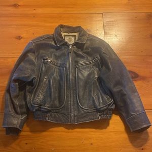 Vintage leather bomber jacket